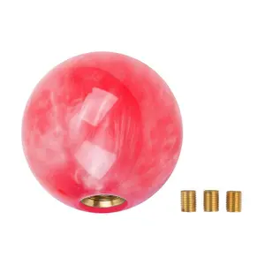 Universal lever shifter round gear head knob with adapters chrome ball shap car gear shift knob manual atuo acrylic shift knob