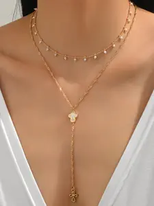 Women's Elegant Sexy Clavicle Y-Shape Chain, Y2K Sweet Cool Double Layer Pearl Cross Pendant, Party Daily Versatility Jewelry Gift, Necklace Set