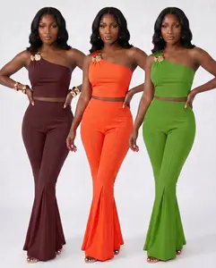Sporty  Women's 2-Piece Sportswear Set - Plain Criss Crop Cami Top & High Waist Ruched Leggings, Breathable Stretchable Activewear for Yoga, Gym, Ladies Summer Outfit with Detachable Butterfly Earrings Four-Season Contrast