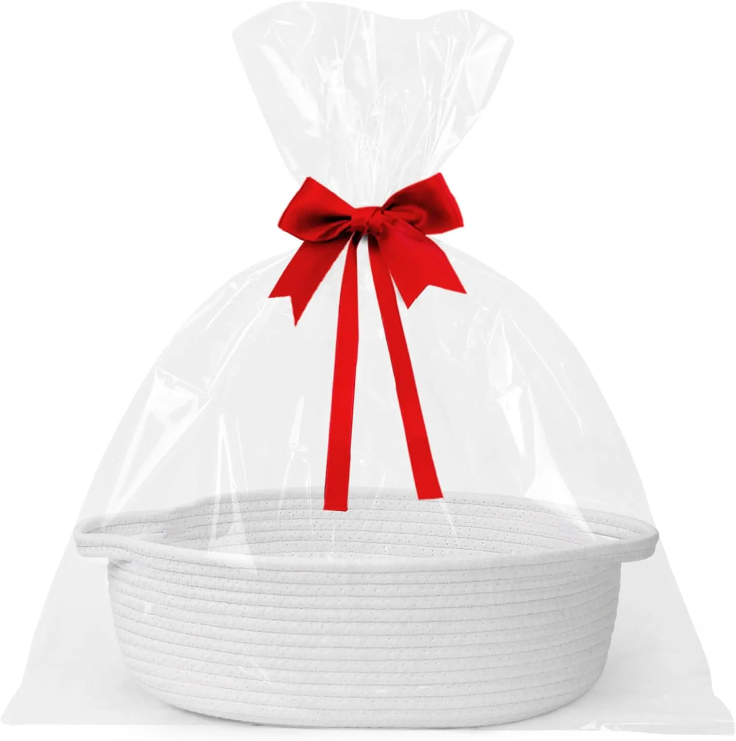 Baskets for Gifts Empty, 13"x 9"x 5" Woven Gift Basket with Bag and Ribbon Baskets for Gifts Empty, 13"x 9"x 5" Woven Gift Basket with Bag and Ribbon