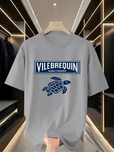 Men's Round Neck Casual Short Sleeve Summer Comfortable T-Shirt, Pure Color Outdoor Loose-Fit Knitted Fabric, Shein's Top Seller Variety