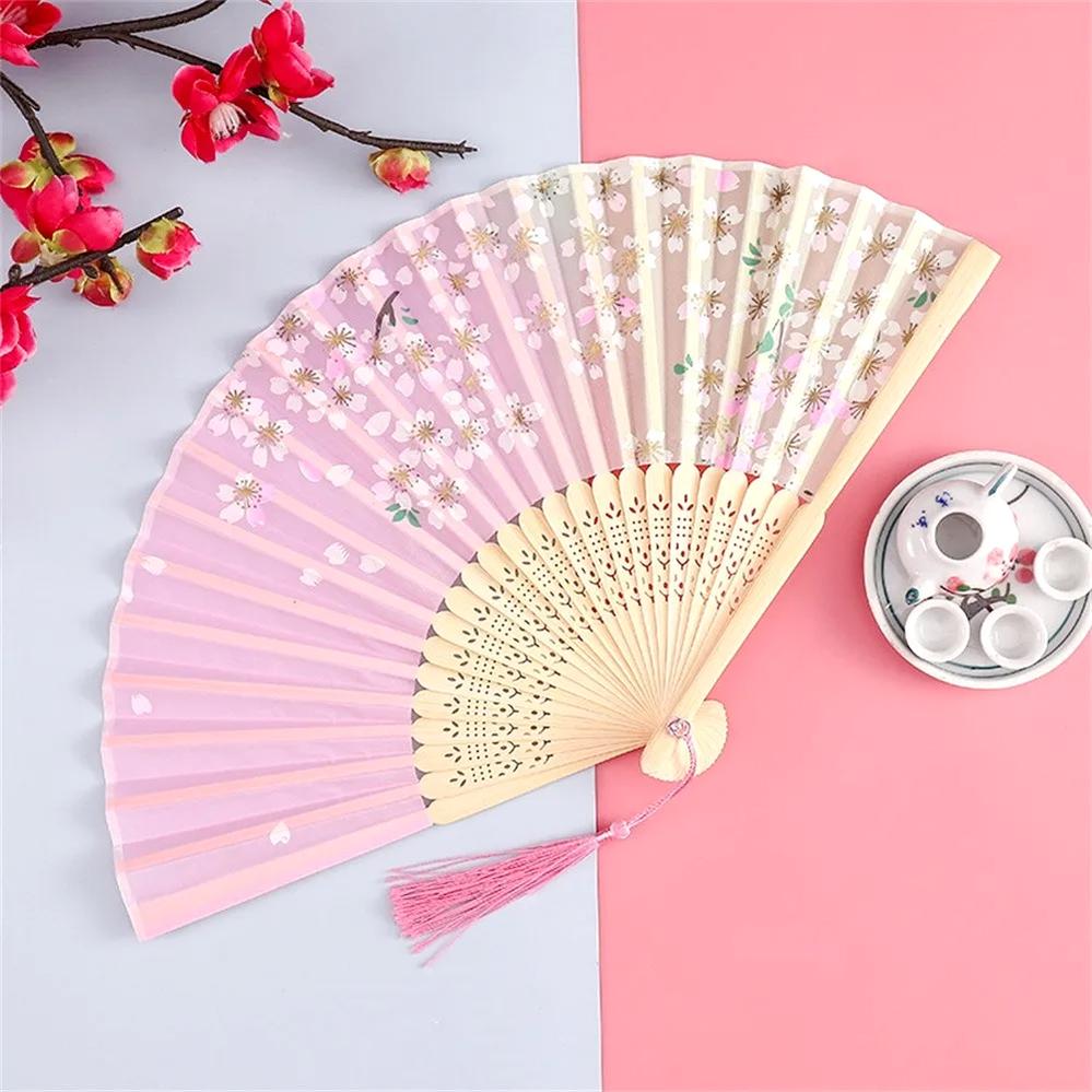 1 Count Chinese Style Folding Fan Elegant Cultural Decorative Handheld Fan For Wedding Party Home Decoration Ideal Gift Choice Viral TikTok Aesthetic Room Decor Must Haves