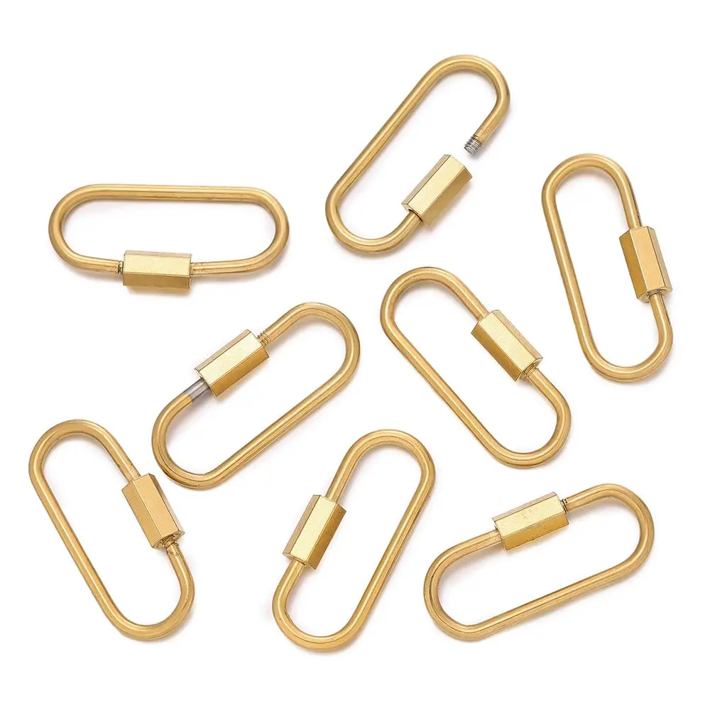5pcs Stainless Steel Buckle Fastener Carabiner Screw Clasps Accessories For Diy Jewelry Making Accessories Keychain Supplies