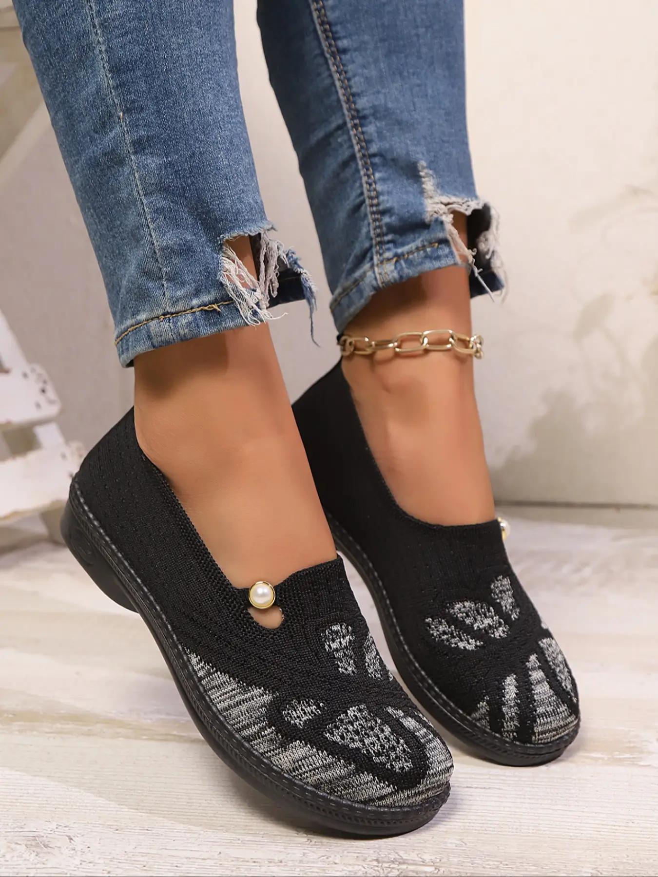 Women's Fairy Style Mary Jane Shoes Breathable Mesh Slip-On Flats, Summer Hollow Out Design, Comfortable Casual Footwear