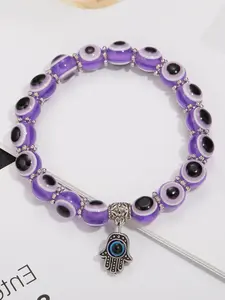 The palm hollowed out blue eye bead lucky beaded bracelet is suitable for daily wear, vacation dates, and other occasions, and is also a surprising and exquisite small gift