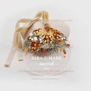 Acrylic Married Ornament Gift Newlywed Gift Mr & Mrs Christmas Ornament Personalized Mr Mrs Wedding Ornament Wedding Gift Keepsake No.343