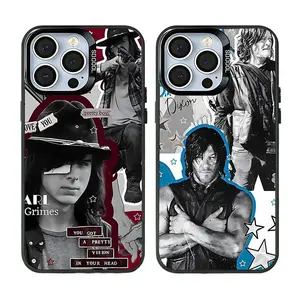 TWD Walking D-Dead Character Artistic Collage Phone Cases For iPhone 17 Promax Pro Air 16 Plus 15 14 13 12 11 Black IMD Shockproof Protective Cover Gift For Birthday Christmas Halloween