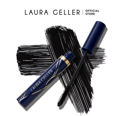 Laura Geller Always There Waterproof Mascara, Pigment Cosmetic, Black and Gold Design