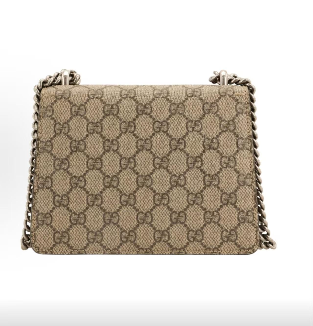 Pre-owned GUCCI Dionysus Mini Small Crossbody Shoulder Bag GG Monogram Tiger Head Closure Women Luxury Handbag