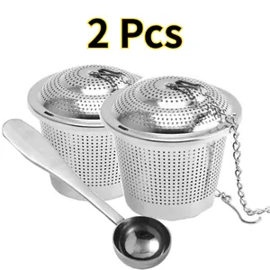 2Pcs Tea Infuser with Tea Scoop and Drip Dray - Ultra Fine Tea Strainer for Loose Leaf Tea - Stainless Steel Tea Steeper for a Superior Brewing Experience Set