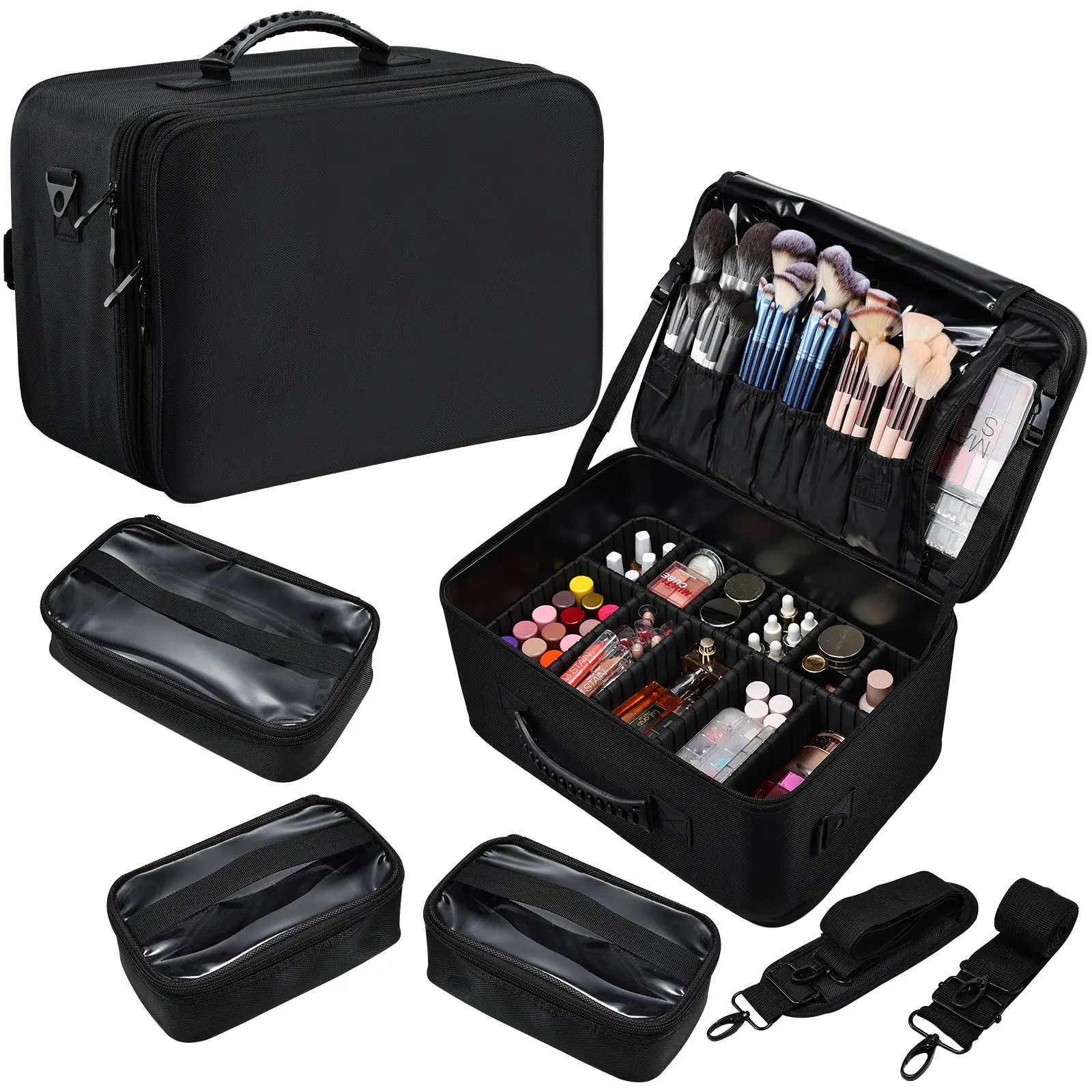 Makeup bag+2 straps+3 bags