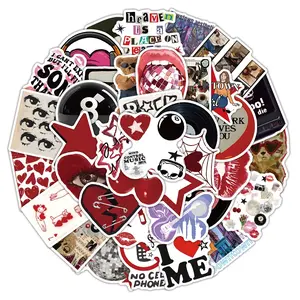 52 Vintage Girl Stickers Notebook Laptop Diary Phone Case Cellphone Thermos Decoration Waterproof DIY Decals, Retro Y2K Pattern Batch Hy-001
