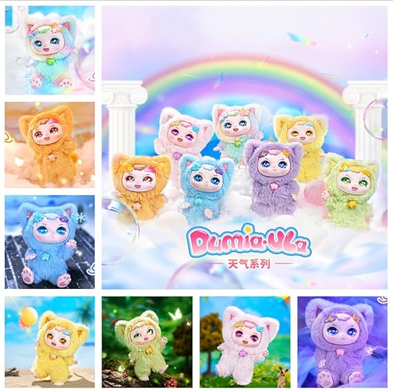 Toy doll (one of the 7 possible styles) cute collectible toy birthday gift, stuffed keychain pendant birthday gift, weather series