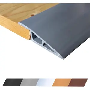 1/2" to 3/5" Height Threshold Ramp - Rubber Threshold, Floor Transition Strip,  Ramp, Door Strip, Carpet to Tile Strip (Gray, 40 inches)