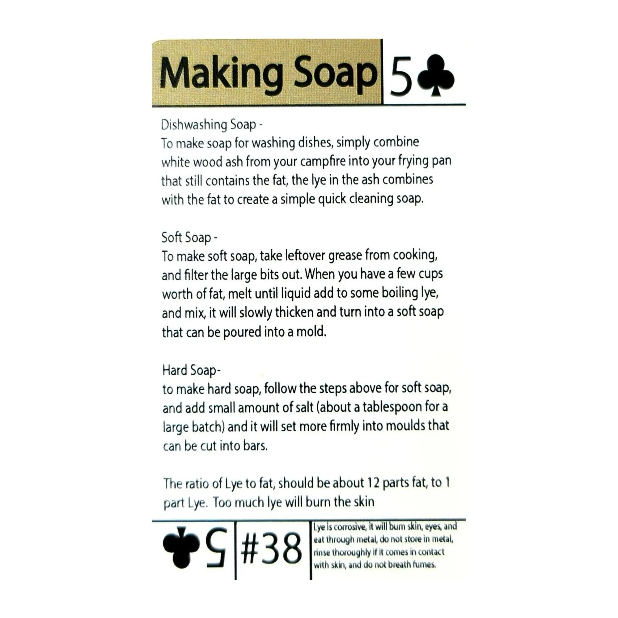 Tip Card #38 How to Make Camp Soap