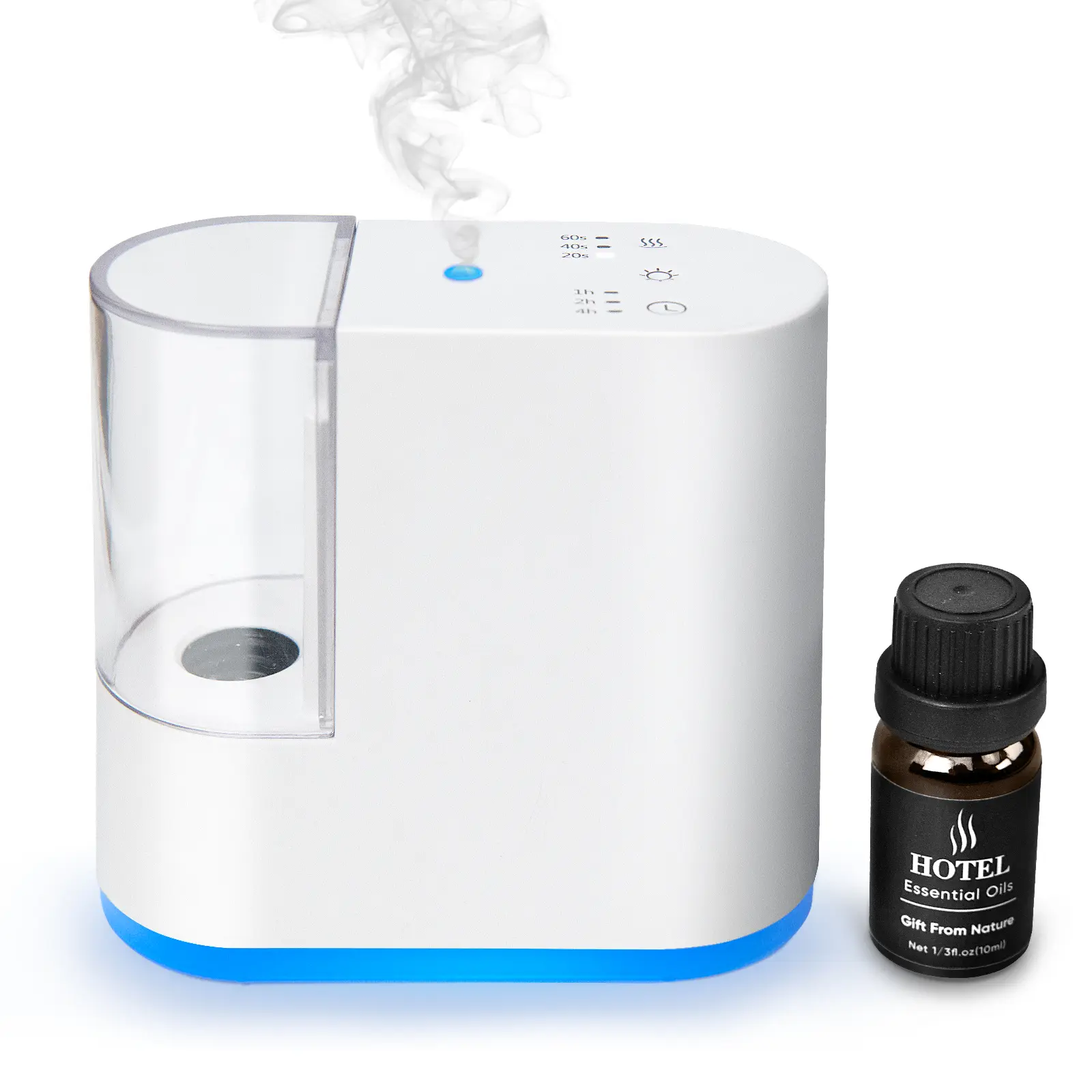 Portable Waterless Essential Oil Diffuser, Cordless Aromatherapy Diffuser with Long-Lasting Battery, High Mist, Silent Design, 7 Color LED Light, 1/2/4H Timer, 3 Mist Levels, Perfect for Multi-Scene Use & Gift Giving, Includes 1 Hotel Scent
