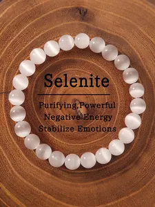 Natural Cat Eye Crystal Bracelet, Purifying Negative Energy Jewelry Gift for Friends, Emotion Stabilizing Power Accessory