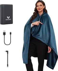 Women's Heated Jacket, Wearable Plush Coat as Cozy Shawl Blanket, 20000mAh Battery Powered with 3 Heat Levels up to 8 Hours, Machine Washable Fleece, Christmas Winter Gift
