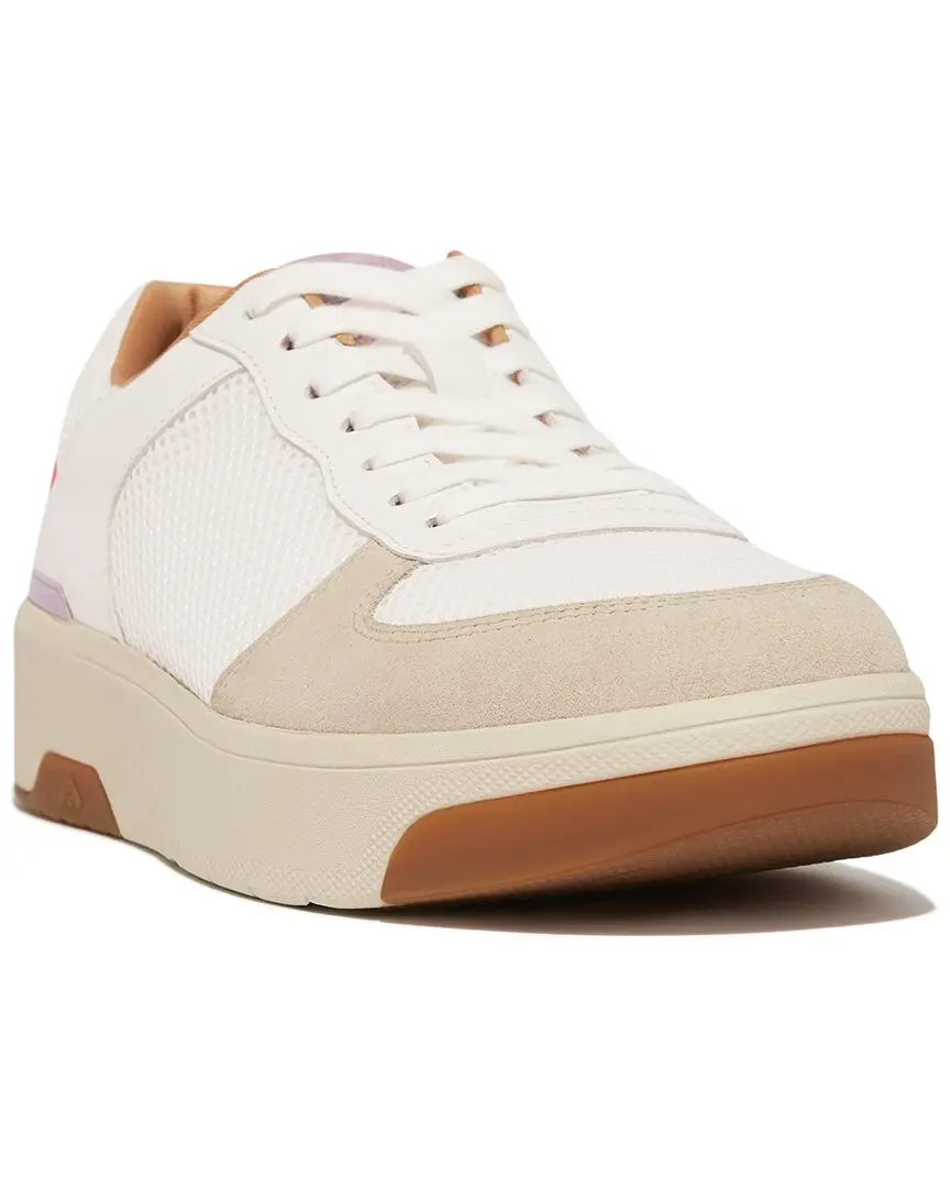 FitFlop Leather & Suede-Trim Sneaker