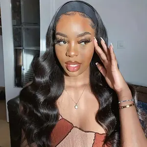 Bling Hair Wave Headband Wig Real Hair Brazilian Remy Machine Made Ready To Wear Headband Wave Real Hair Wigs for Women Headbands