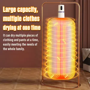 Mini Portable Clothes Dryer Simulated Sunlight Natural Drying Mode with Smart Temperature Control, 2-Mode Fast-Dry Space Hanger for Travel Apartments Hotel, Dryer Stacking Kit, Cloth Dryer, Dryer Combo, Clothes Washer, Apartment Laundry, Sleek Appliance,