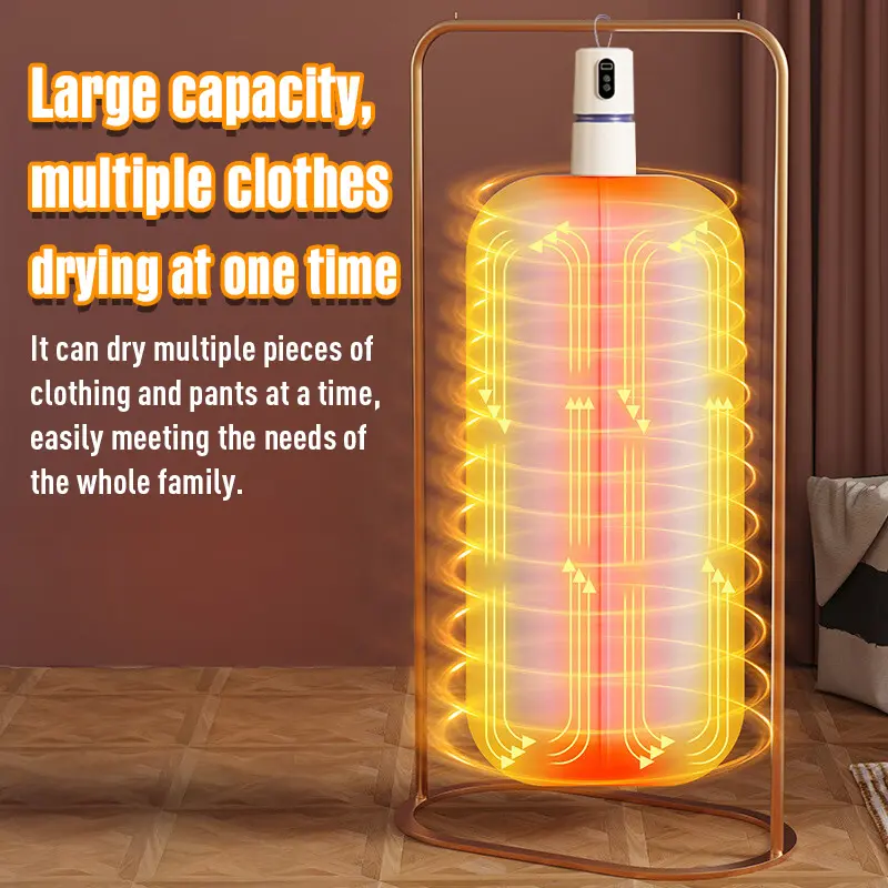 Mini Portable Clothes Dryer Simulated Sunlight Natural Drying Mode with Smart Temperature Control, 2-Mode Fast-Dry Space Hanger for Travel Apartments Hotel, Dryer Stacking Kit, Cloth Dryer, Dryer Combo, Clothes Washer, Apartment Laundry, Sleek Appliance,