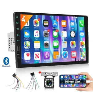 9 Inch Single Din Car Stereo, HD Touch Screen Radio with Mirror Link, Bluetooth 5.0, SWC, EQ, USB+Type-C Charging +HD Backup Camera, Does not support CarPlay & Android Auto