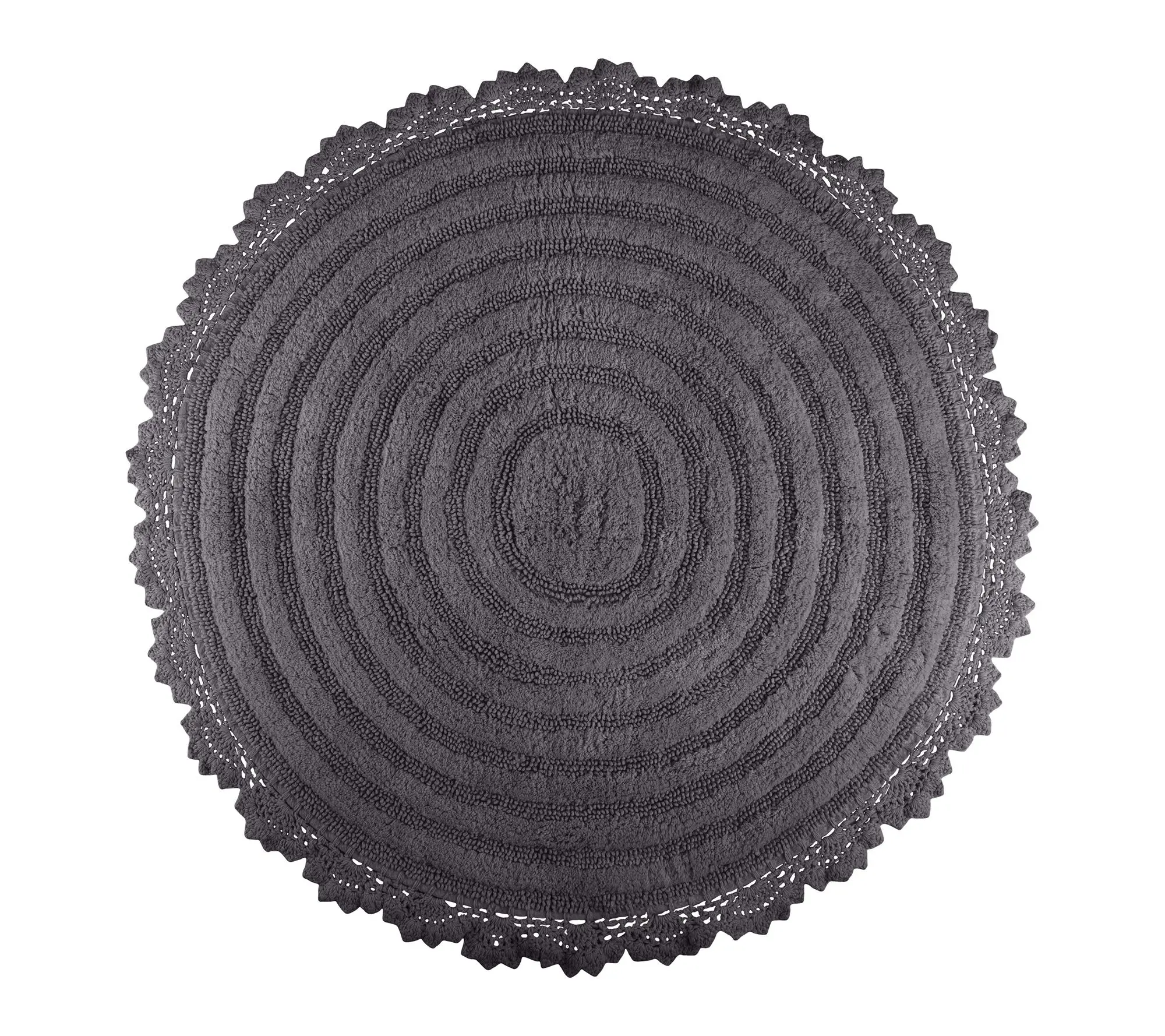 Lavish Home 2-Piece Round Woven Bath Mat Set for Boho Decor