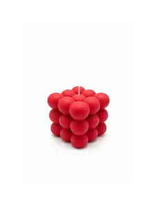 ❤️ Red Bubble Cube Candle – Modern Geometric Candle