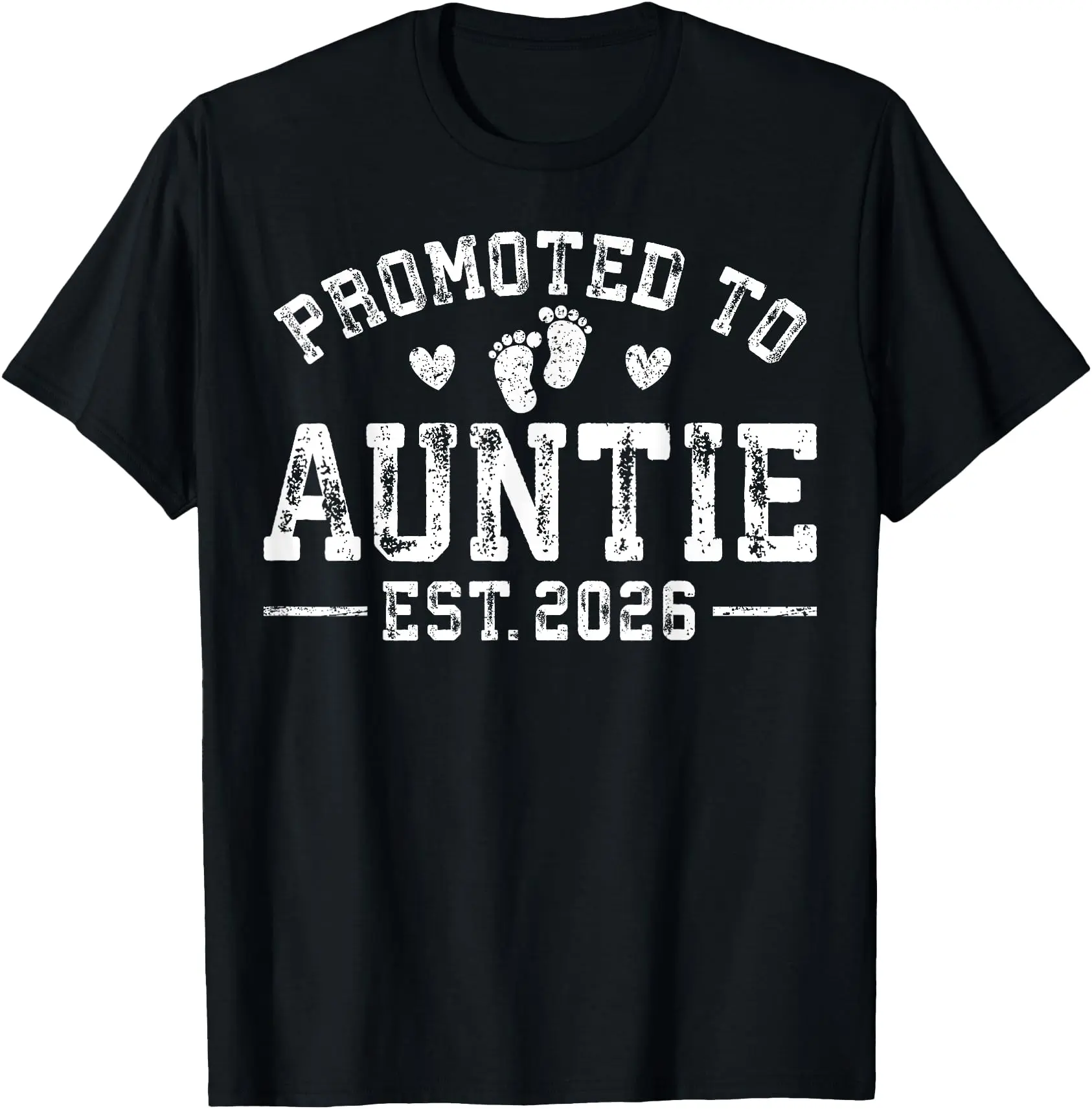 100% Cotton Promoted to Auntie Est 2026 Auntie to Be 1St Time Aunt T-Shirt