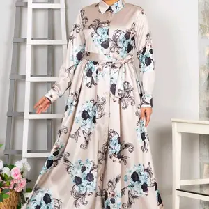 Buttoned Satin Dress