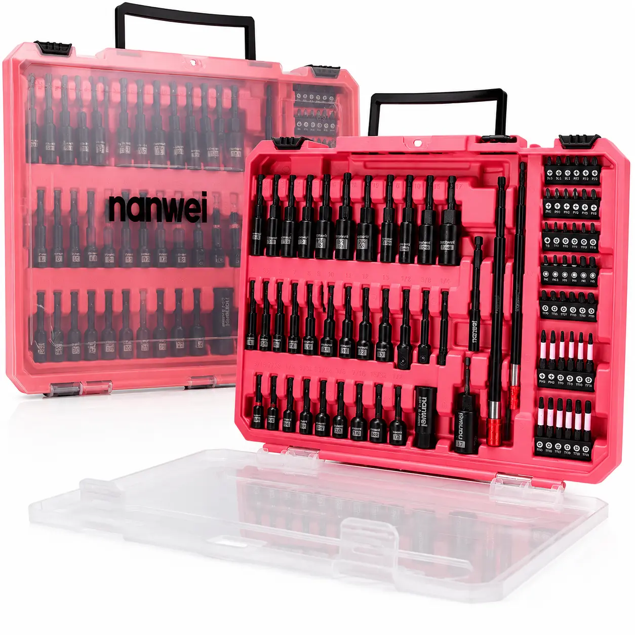 80-Piece Magnetic Impact Nut Driver Set, Metric & SAE, with Socket Adapters, Bit Holder, Wing Nut Driver, Universal Sockets, Quick Release Extension, Power Bits & Multifunctional Switchable Screwdriver Toolbox