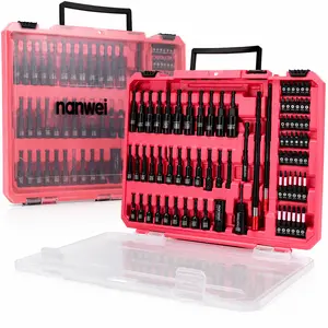 80 sets of magnetic impact nut wrench and screwdriver drill bit kits, SAE and metric magnetic hexagonal sleeve drill bit extension rod kits, with a pink hard storage box for chrome-molybdenum steel electric drill accessories driver set nut driver