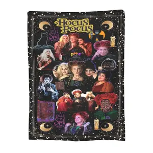 Hocus Pocus Blanket Halloween Throw Flannel Blankets Soft Plush Increase Size Blanket for Couch Sofa Bed Home Decorations All Season Blanket Gifts (50"x40")