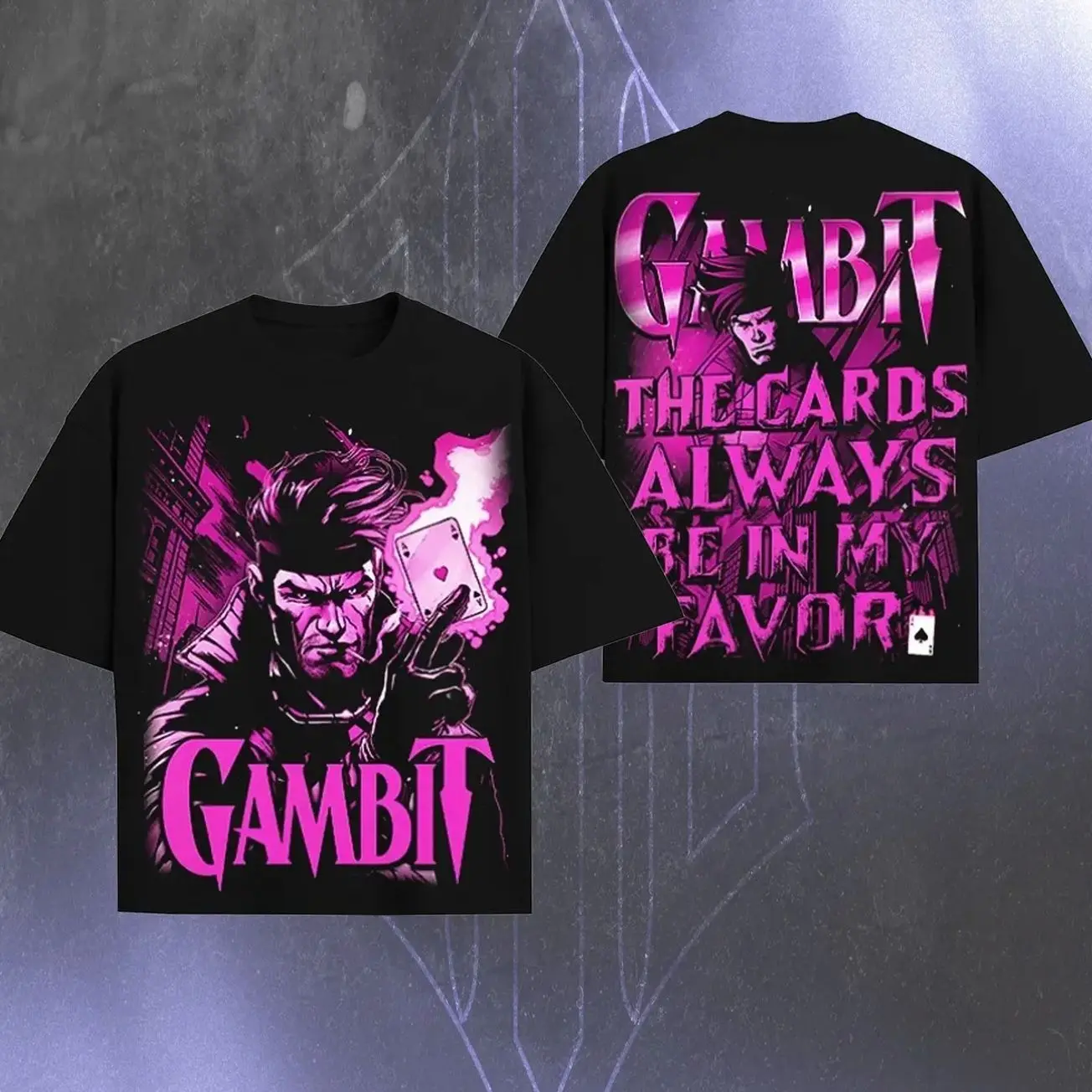 Remy LeBeau "GGambit" - Heroes MMCU Edition Double Printed Oversize Lightweight TV series Vintage Graphic Design Top Cotton Comic Movie Superheroes Streetwear T-Shirt Clothes Menswear Womenswear. R1L