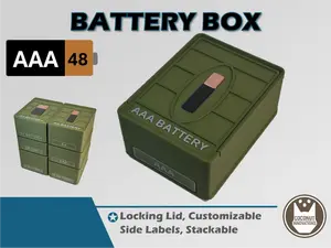 Battery Box - AAA Batteries - Qty 48 - Stackable Battery Box - AAA Batteries - Qty 48 - Stackable
