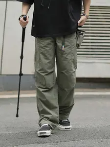 Men's Outdoor Vintage Work Casual Menswear Pants, Loose Fit Straight Leg Design with Large Pockets, Lightweight Functional Trousers for Outdoor Activities Casual Fit Bottoms