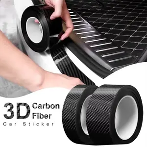 Three-Meter Long 3D Carbon Nanofiber Tape, Waterproof Scratch-Resistant Bumper & Door Sill Protector, Car Accessories, Car Decals