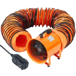 VEVOR Portable Ventilator,  10 inch Heavy Duty Cylinder Fan with 33ft Duct Hose, 350W Strong Shop Exhaust Blower 1948CFM, Industrial Utility Blower for Sucking Dust, Smoke, Smoke Home/Workplace