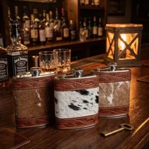 Cowhide/ leather flask