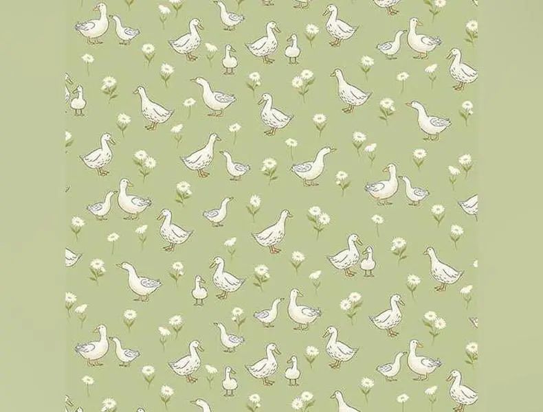 Little Ones | Ducks Green by Makower UK for Andover Fabrics | MU-190-G