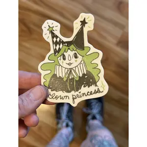 Clown Princess 3x3 inch sticker