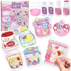 Jelly Taba DIY Squishy Kit, Make Your Own Squishies with AB Liquid Silicone, Stress Relief Toy Craft Kit for Kids Ages 6+, Slow Rising Jelly Squishy Making Set with Cute Pouches & Decorations