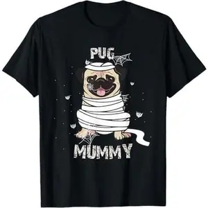 Halloween Pug Dogs Lovers Mummy Costumes T-Shirt