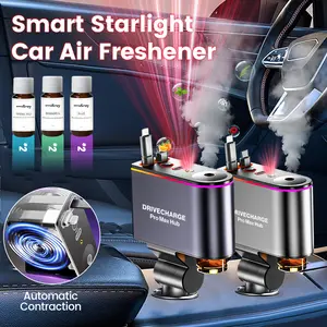 2026 Smart Car Charger & Aromatherapy Diffuser,Portable Air Freshener with Starlight Mood Lighting, Auto-Sensing Tech & Retractable Fast Charging | Includes 3x10ML Perfumes,Perfect Gift for Men & Car Lovers fun car accessories，Mother's Day Gifts