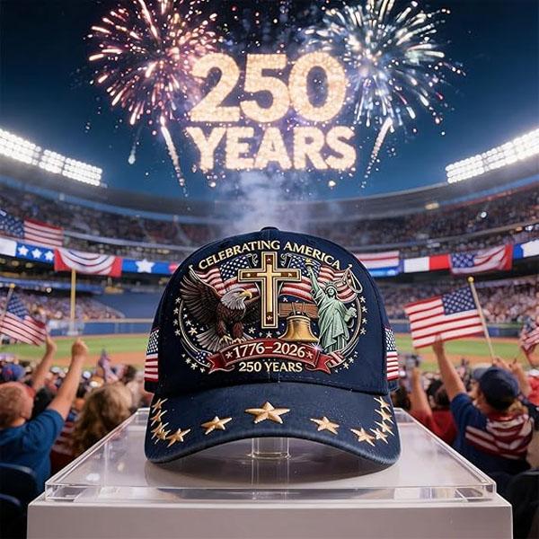 250 Anniversary USA Hat, Adjustable 250 Year American Anniversary Cap, Patriotic Retro Printing Cap for Men