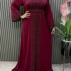 Olive green Moroccan kaftan handmade princess gown