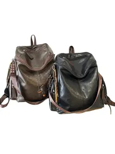 Vintage Washed Leather Multi-Functional Fashion Durable Backpack, Convertible to Single Shoulder/Hand Carry, Large Capacity Water-Resistant, Casual Daypack for Men & Women, Ideal for Work, School & Travel