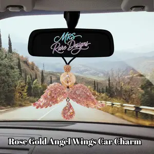 Blush Luxe Angel Wings Rearview Mirror Charm