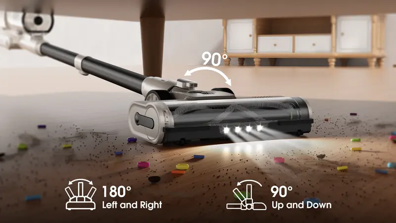 Cordless Upright Stick Vacuum Cleaner - 120V 650W 55KPa Lightweight Touchscreen Vacuum, USB Rechargeable, 70mins Runtime, Brushless Motor, Anti-Tangle Brush, Self-Standing, Boost Mode, Hardwood Floor Use, 3-Year Warranty, Lightweight Vacuum Cleaner, Touch